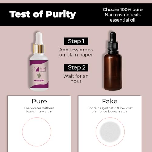 Nari Cosmeticals - Rosemary Essential Oil | 100% Pure & Natural, Undiluted | Clinically Tested & Ecocert Certified | Boosts Hair Growth, Controls Hair Fall, Strengthens & Nourishes Hair & Skin | 15 ml