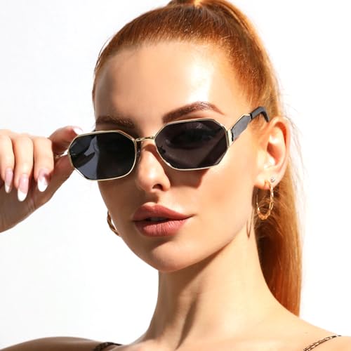 Fashion Square Vintage Sunglasses Women Men Designer Retro Metal Rectangle Sun Glasses Female Male Popular Brown Eyewear N452