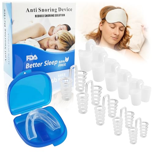 MeoZynxadril 10 Piezas Dilatador Nasal, Dilatadores Nasales, Dispositivos Anti Ronquidos con Ferula Dental, Dispositivo Antironquidos, Mejora la Respiración para Ayudar a Dormir Mejor
