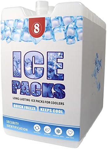 Ice packs for lunch bags, Contains 8 empty containers Required Fill with water reusable ice packs for coolers