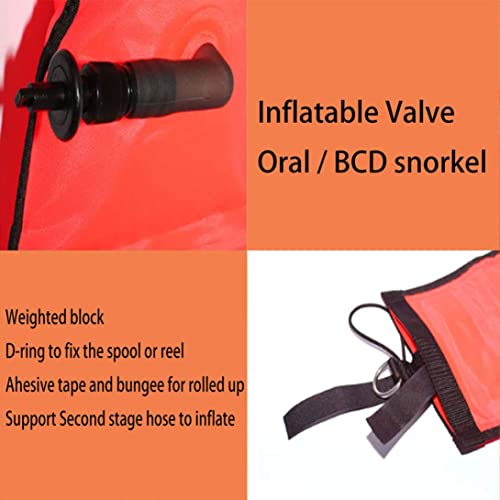 Surface Marker Boei, Hoge Zichtbare Duiken Oppervlak Marker, Duiken Veiligheid Onderwater Opblaasbare Float Worst Duiker Onder Signaalbuis met Reflecterende Tape 150cm - Image 7