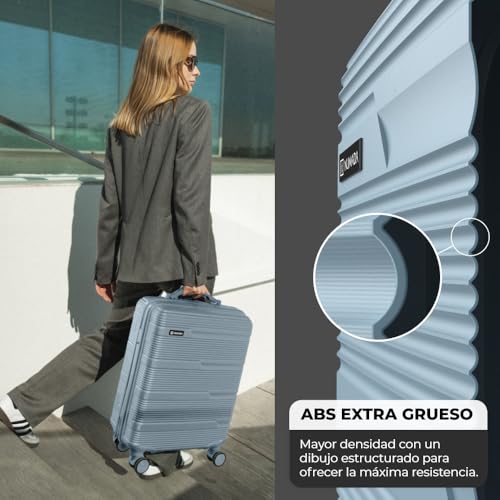 Miniatura 5 de Numada - Maleta De Viaje Cabina 55x40x20cm 38,4l Upfly T10 Xs Apta Para Ryanair Con Cierre De Combinación Y 4 Ruedas. Maleta De Mano Rígida Resistente, Ligera Con Interior Compartimentado Azul