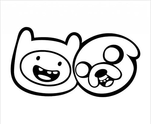 Adventure Time Jake and Finn Vinyl Decal Image Die Cut Sticker WHITE