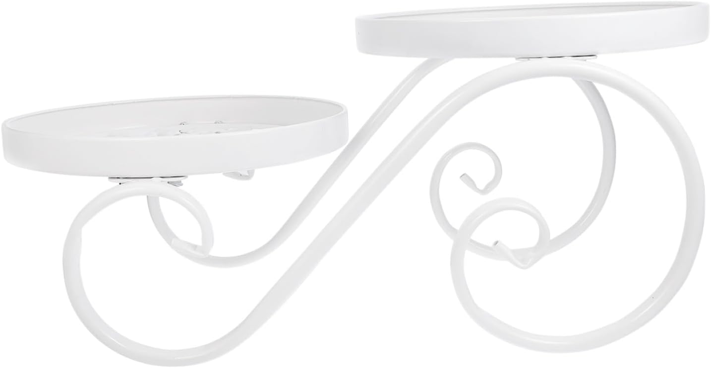 Floor Type Stool Iron Plant Stand for Indoor Outdoor Use European Style Flowerpot Holder for Succulents and Vases White Decorative Pot Stand for Home Balcony Office Display