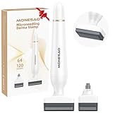 Derma Stamp, MONESAO Microneedling Stamp for Skin Face Hair Scalp Beard, Microneedle Dermastamp Tool with 2 Replacement Heads, Micro Needling Stamp Kit for Women and Men