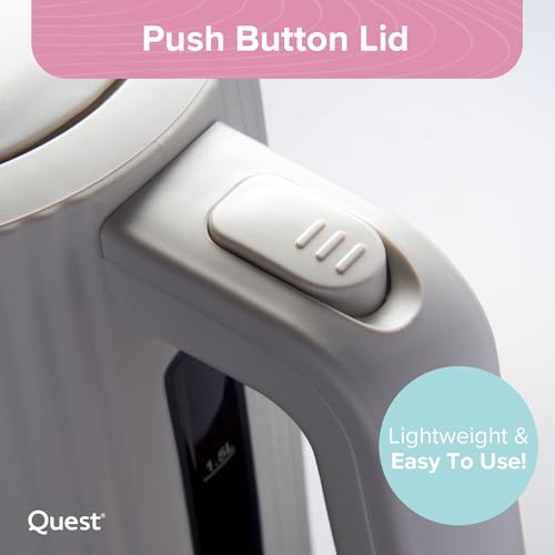 Quest 32039 1.5 Litre Cordless Kettle/Stylish Modern Grooved Design/Spout Filter/Overheat Protection / 3000W Fast Boil/White Colour - Image 7