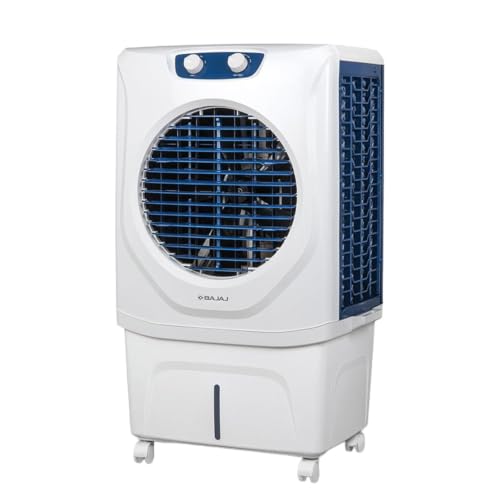 Bajaj Shield Series Velar 70L Desert Air Cooler for Home|Anti-Bacterial Honeycomb Cooling Pad|Inverter Ready|80Ft Air Throw|Dual Water Inlet|Ice Chamber|3 Year Comprehensive Product Warranty|White view 2