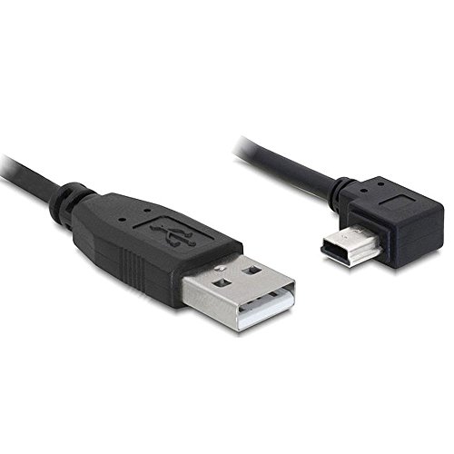 Delock Kabel USB 2.0-A Stecker > USB Mini-B 5Pin Stecker gewinkelt 2m, Schwarz