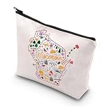 WSNANG Wisconsin Gift The Badger State Wisconsin Makeup Bag Wisconsin Trip Souvenir Cosmetics Bag Wisconsin Merchandise (Wisconsin bag)
