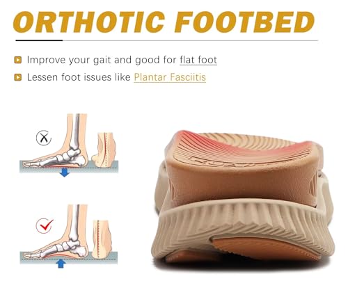 KuaiLu Womens Orthopedic Walking Sandals Ladies Recovery Sport Thick Athletic Cushion Outdoor Hiking Water Sandles Adjustable Strap Sandals with Comfortable Plantar Fasciitis Arch Support4