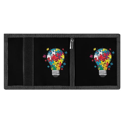 Autism Awareness Trifold Wallet Personalized Wallet Purse Card Holder with Zip for Men Women One Size4