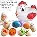 TEMI Toddler Chicken Easter Eggs - Color Matched Game Shape Sorter with 6 Toy Eggs for Kids 3-5, Fine Motor Skills Sensory Toys, Educational Gifts for 3-6 Girls Boys Baby