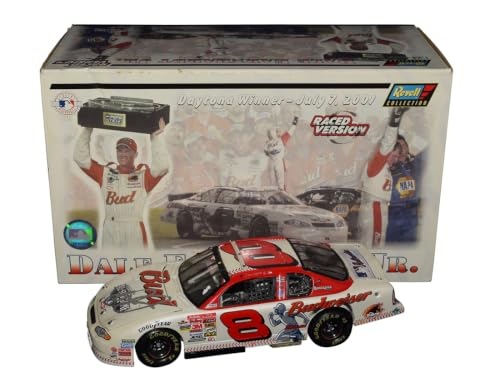 Autographed 2001 Dale Earnhardt Jr. #8 Budweiser MLB All-Star/Daytona Win (Raced Version) Revell Rare Signed 1/24 Scale NASCAR Diecast Car with COA