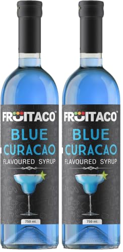 Image of Fruitaco Blue Curacao Syrup 750ML | Mixer for Mocktails, Cocktails, Drinks, Juices, Beverages | Non Alcoholic Mix (Pack of 2)