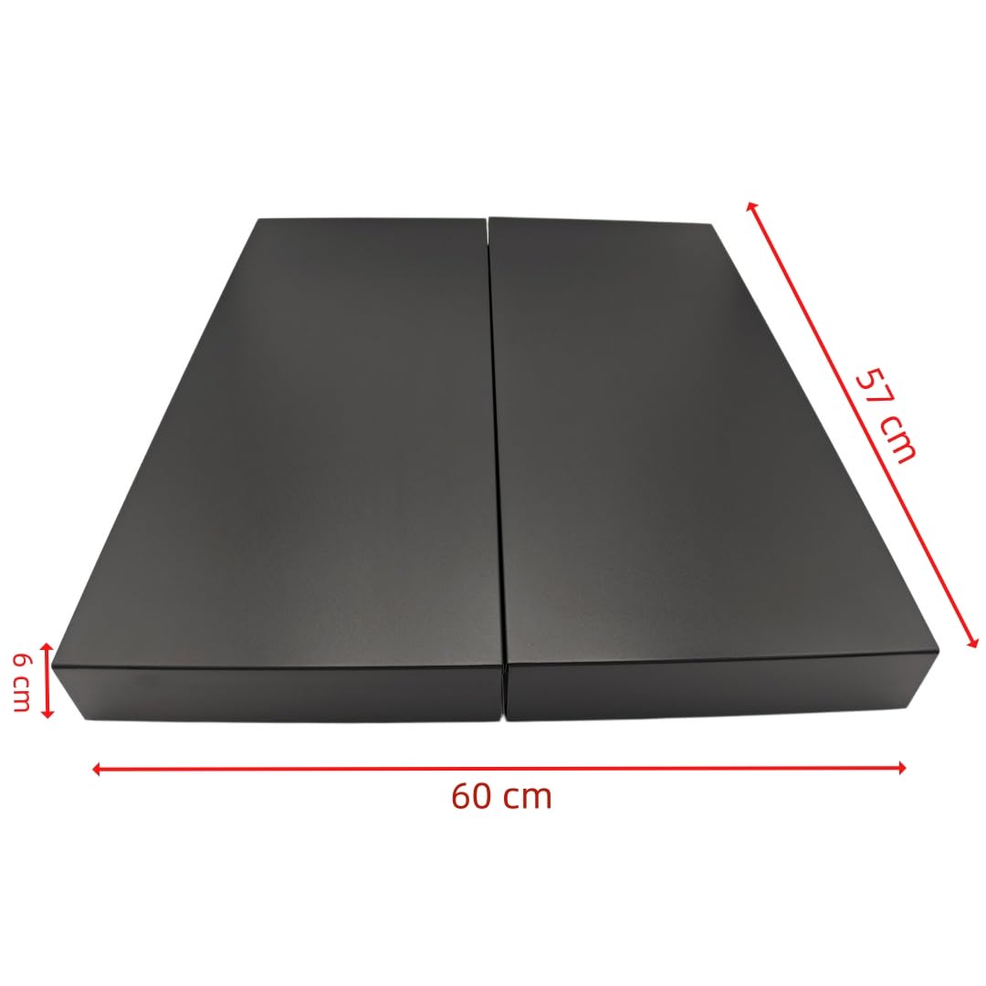 Protector de Encimera Universal en Acero Inoxidable Negro para Gas, Vitrocerámica, Induccion- Juego de 2 piezas Cubre Encimera gas, Cubre Vitroceramica 57x60x6 cm
