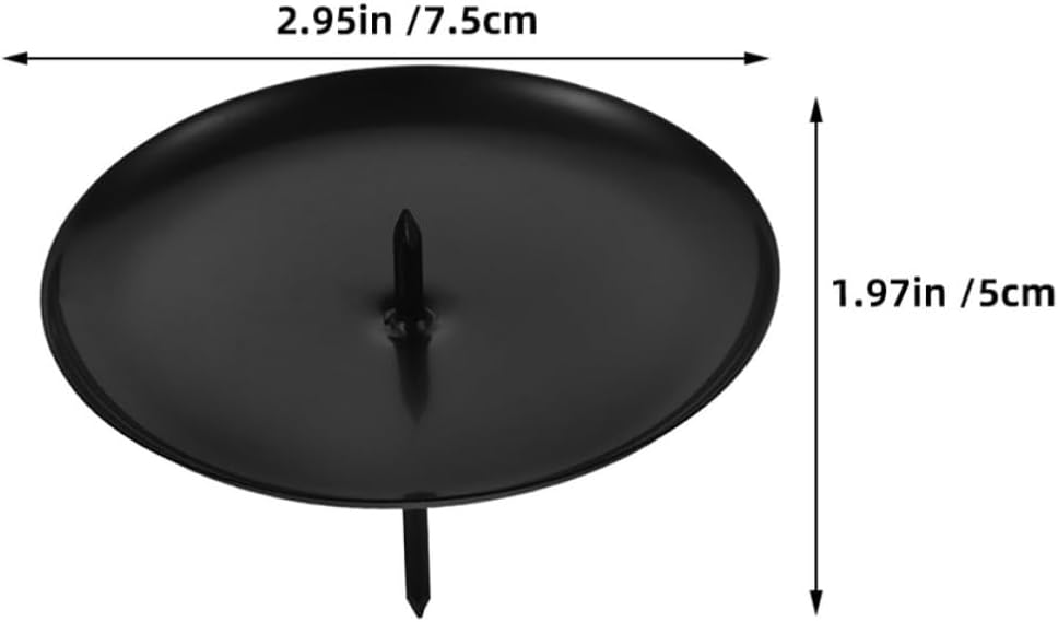 Zerodeko Candle Holders Providing Stability and Safe Use 10pcs Black Christmas Wreath Iron Round Plate Design, Taper Candle Holders for Dining Table Centerpiece and Home Decor
