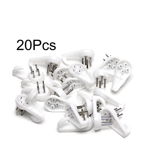 Image of Nails for Hanging Pictures,Picture Hooks Hardwall Hanger for Hardware, Fasteners & Hooks Wall Mount Non-Mark Hook Picture Photo Frame Hangers(20Pcs,30*15mm)