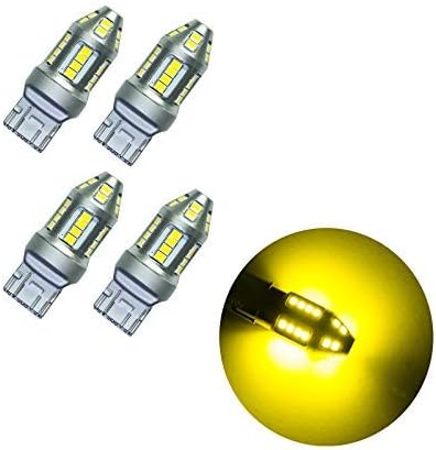 PA LED 4x REAL Golden Glossy Yellow 2835 30 SMD AUTO LED Signal Turn Side Marker Bulb 9-30V (T20 7443 7440)