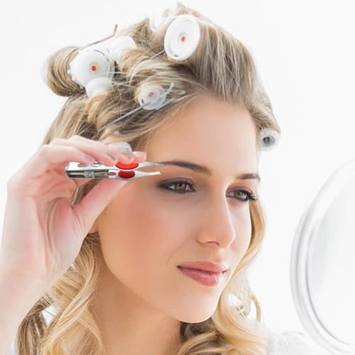 Kustimantu Remopador de cabello de cejas, pinzas para mujeres cabello facial, Desenterrado de cejas de cejas de precisión sin deslizamiento con luz LED, Productos de afeitado y depilación de mujeres - imagen 2