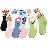 UTENSILSTO 10 PAAR DAMEN SOCKEN, BUNTE BLUMEN DAMEN 35-39 LUSTIGE SOCKEN BLUMEN SOCKEN KUSCHELSOCKEN SPORTSOCKEN TENNISSOCKEN FUN SOCKEN FÜR DAMEN UND MÄDCHEN