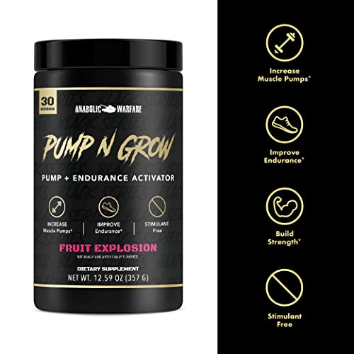 Anabolic Warfare Pump-N-Grow Muscle Pump Supplement Caffeine Free Pre Workout With L-Citrulline, L-Arginine, Beta-Alanine (Au Naturel – 30 Servings) #TOP3