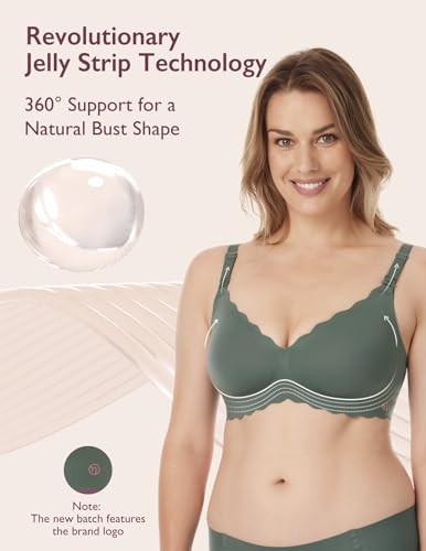 Image of Momcozy Nursing Bras for Breastfeeding, Seamless Pregnancy Maternity Bra Wireless Classic Jelly Strip Support Nursing Bra
