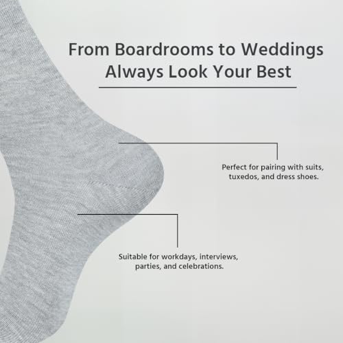 Image of BALENZIA Mens Dress Socks| Trouser Breathable Business Professional Formal Wear | Everyday Sock | Solid Colors
