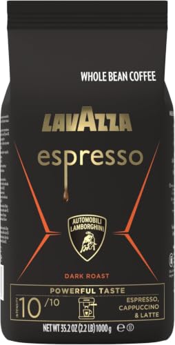 Image of Lavazza Espresso Whole Bean for Automobili Lamborghini, Dark Roast, Arabica and Robusta Blend, 2.2 lb Bag (Package May Vary) (Pack of 6)
