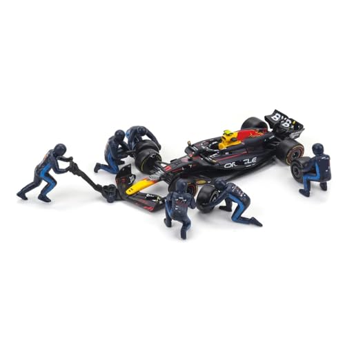 Modelo de coche de carreras escala 1:43 RB20 con 6 figuras miniatura 5