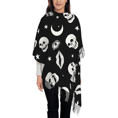 IBILIU Oversize Scarf for Women Delightful Doggies Bulldog Dog Scarf Tassel Scarves Fall Winter Shawl Wraps