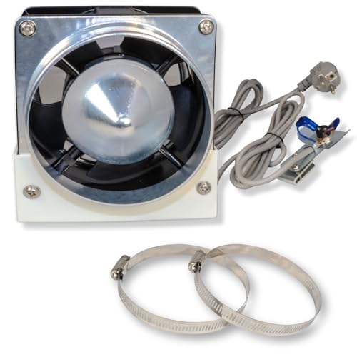 GOLDMAN SERVICE | Kit Evacuación de Humos para Calderas y Calentadores a Gas ACS | Ventilador Tiro Forzado con Deflector y Sensor de Seguridad | 19W 220V