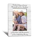 WTOGQ Friends Picture Frame, Long Distance Relationship Gift for Sisters Family, Best Friend Photo Frame 4x6, The Best Things in Life Are The People We Love Inspirational Wooden Photo Picture Frames