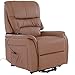 Raburg Fernsehsessel JAN in COGNAC mit elektrischer Aufstehhilfe - Schlafsessel XXL mit Liege- & Relaxfunktion aus Soft-Touch-Kunstleder - mit 2 kraftvollen Motoren + Fernbedienung