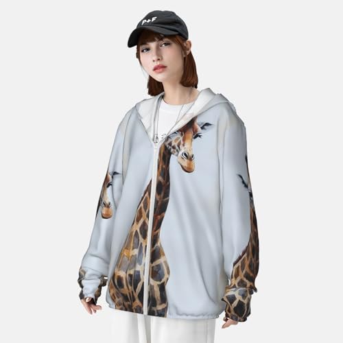 Veste à capuche légère UPF 50+ Girafe zippée manches longues - 6