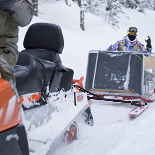 Heavy-Duty Snowmobile Tow Rope, 1.5 Inches Width Thickened Long Reinforced Emergency Off Snowmobile Tow Rope 3 Point With Two Hooks, Safety Sled Pulling Straps For Snowmobile Accessories, Sled Or Atv #TOP6