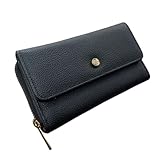 Chenson Carteira Feminina para Documentos e Cartões, Porta Cédulas, Cor Preto