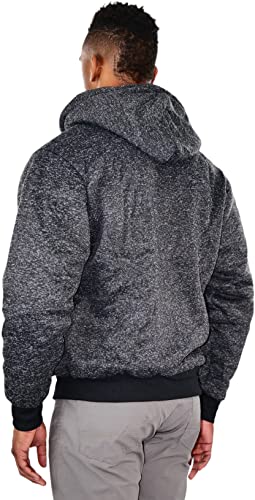 Image of ToBeInStyle Men's Polar Fleece Long Sleeve Zip Up Kangaroo Pocket Cold Weather Hoodie Jacket