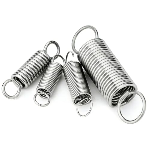 YbZHpy 20Pcs 304 Stainless Steel Tension Spring, 0.5mm Wire Diameter, 5mm OD, 45-60mm Length, Heavy Duty Small Industrial Spring for Machinery Applications,0.5 * 5 * 45 20pcs