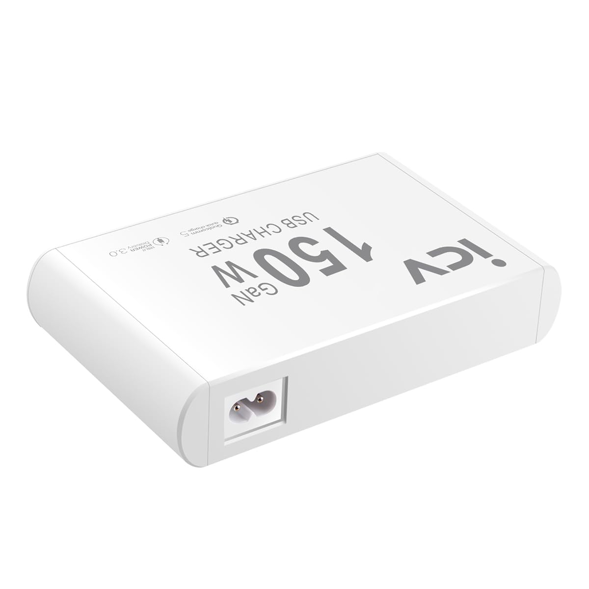 icv Stazione di ricarica rapida USB C da 150 W PD per più dispositivi, 6 porte GaN 100 W tipo C, stazione di ricarica rapida USB multiporta per MacBook, iPhone, Samsung, Galaxy, iPad, Android, bianco