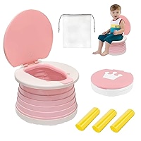 Siège De Toilette Pliable Enfant - Pot De Voyage Pour Voiture, Camping - Compact, Portable, Rose
