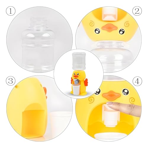 Image of Duck Shaped Mini Water Dispenser for Kids with Cup|Cute Cartoon Animal Drinking Water Machine Toy |Portable Tabletop Water Cooler Toy for Boys & Girls|Fun Learning Toy for Boys & Girls (18 cm)