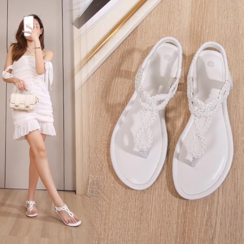 Image of zeetoo Women's Flat Sandals Summer T-StrapThong Bohemian Casual Comfortable Dressy Sandals for Women