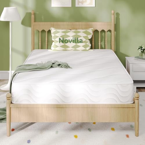 Novilla 4FT6 Double Pocket Sprung Mattresses 8 Inch Medium Soft Spring Mattress with Breathable Sprung System Cool Touch Oeko Fabric 135x190x20cm