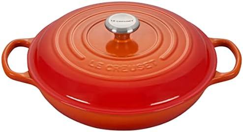 Le Creuset Signature żeliwny garnek Gourmet, okrągły, Ø 26 cm, 2 l, do wszystkich rodzajów kuchenek, w tym także do kuchenek indukcyjnych 26 cm niebieski morski