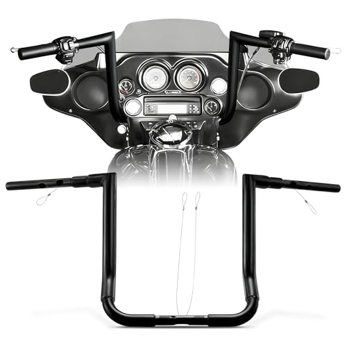 1 1/2 Inch Street Glide Handlebar 14" Rise Right-angle Bar 1.5" Fat 1" Clamp Ape Hangers for Harley 2023-later CVO Street Glide FLHXSE & 2024 2025 2026 FLHX Models, Black