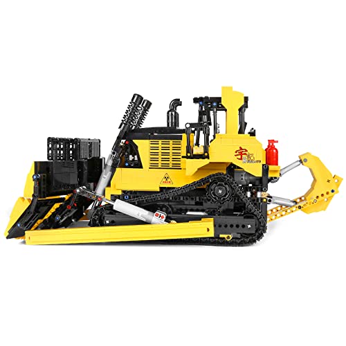 通用 Happy Build Technik RC Bulldozer mit Motor, 1866 Teile klemmbausteine Technik Ferngesteuert Bulldozer mit Akku und… – Bild 6