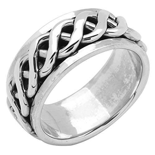 Argent sterling 925 bague homme scorpion nœud celtique anneau large 9 mm