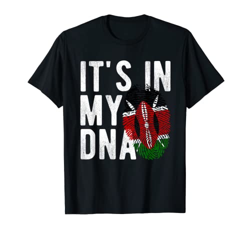 Huella dactilar con la bandera de Kenia It's in my DNA Camiseta