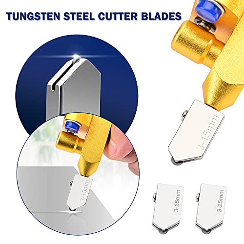 Canitu 2 In 1 Manual Tile Glass Cutter Tool Kit With 3-15 Mm Tungsten Steel Blades Breaking Pliers Manual Glass Tile Cutter Hand Tool For Home Diy Cutting Glass, Mirror, Ceramic Tile, Glazed Tiles #TOP3