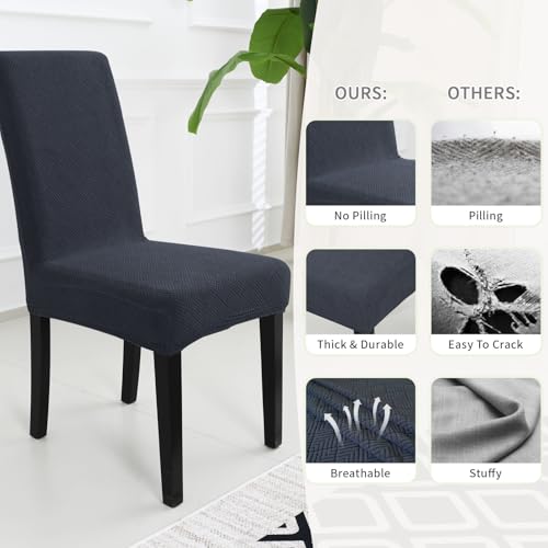 YSTELLAA Stretch Stuhlhussen 4er Set, Hohen Zurück Hussen Für Stühle Elastizitä, Stuhlbezug Abnehmbare Waschbar… – Ansicht 4